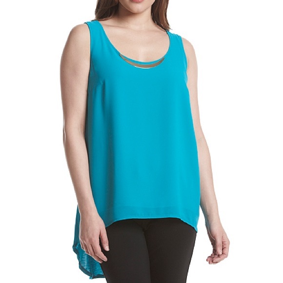 august silk Tops - Turquoise Bar Neck Hi-Lo Cami-NWT
